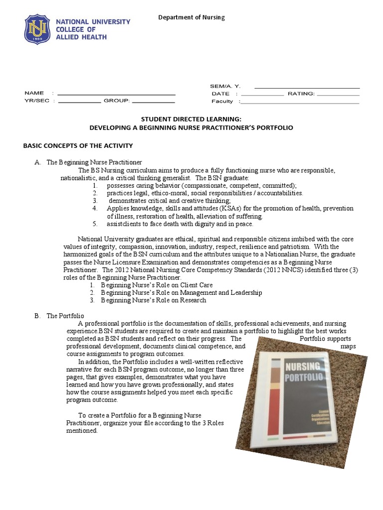 Nurse Practitioner Portfolio Guidelines | PDF | Nurse Practitioner ...