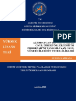 GULSHAN ALIZADA "Potansiyel Okul Direktörleri Eğitim Programı"nı Tamamlayan Okul Yöneticilerinin Yeterlilikleri