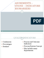 Measurements - Specifications - Indicators - Biomarkers