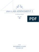 Dsa Lab Assingment 2: Mudabbar Ul Islam
