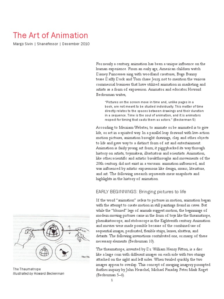 History of Animation: Key Milestones | PDF | Animation
