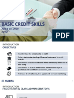 Basic Credit Skills 8-10 Juli 2020