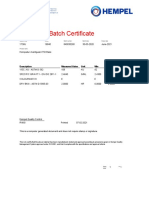 Paint Batch Certificate