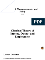 ECO518: Classical Theory of Income, Output and Employment
