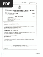 ZIMSEC O Level Combined Science Past Exam Paper 1 Set 2 | PDF ...