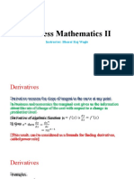 Business Mathematics II: Instructor: Bharat Raj Wagle