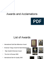 Awards and Acclamations