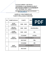 JADWAL UJIAN SEKOLAH 2021 G6