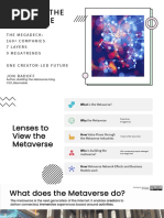 Building The Metaverse: The Megadeck: 160+ Companies 7 Layers 9 Megatrends One Creator-Led Future Jon Radoff