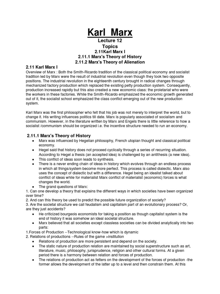 4.1-Marxism I | PDF | Capitalism | Marxism