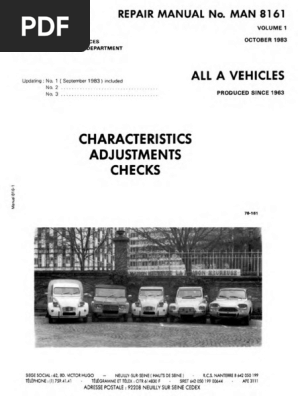 Citroen 2cv Repair Manual No. 8161 | PDF