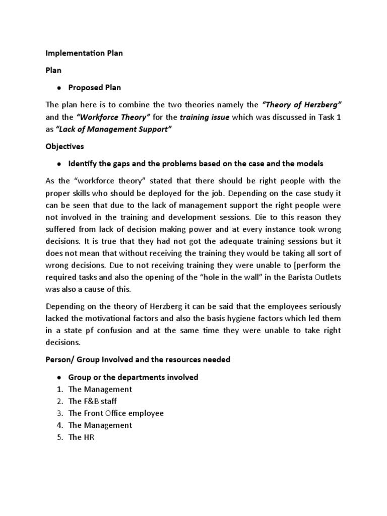 Training Improvement Implementation Plan | PDF