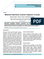 Medicinal Importance of Genus Origanum: A Review: Journal of Pharmacognosy and Phytotherapy