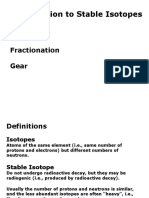 Introduction To Stable Isotopes: Notation Fractionation Gear