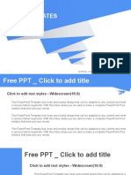 Blue Pleated Shape on the White Background PowerPoint Templates Widescreen