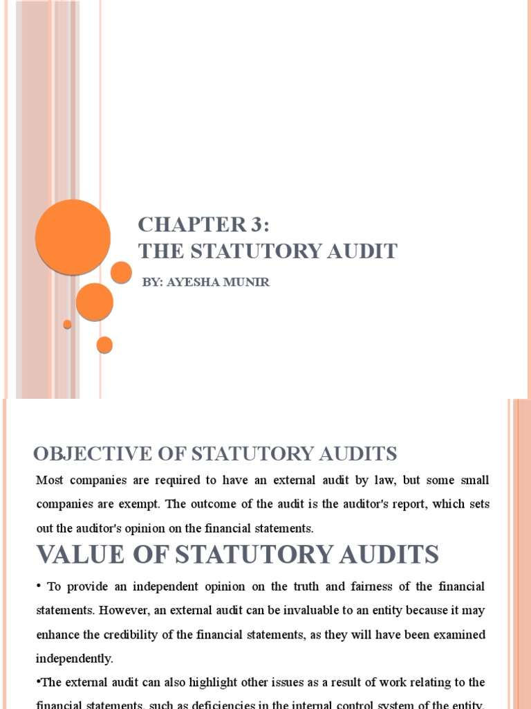 Chapter 3 Statutory Audit | PDF | Audit | Internal Control