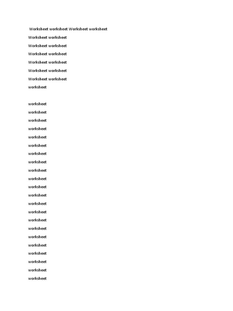 Worksheet | PDF