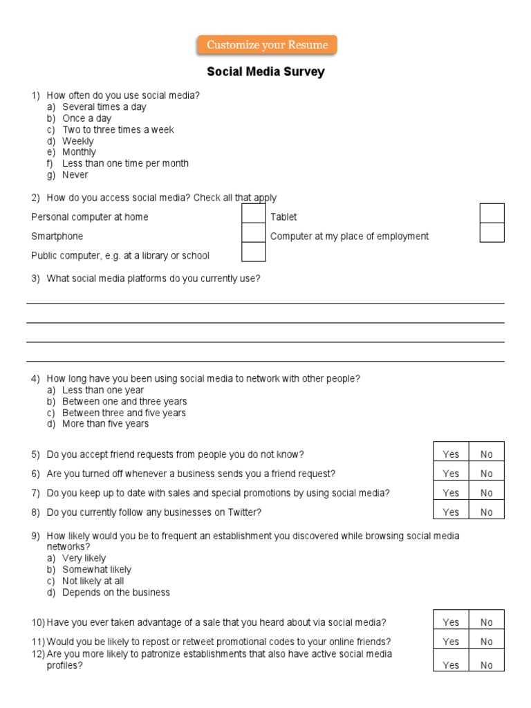 Social Media Survey | Download Free PDF | Social Media | Popular ...