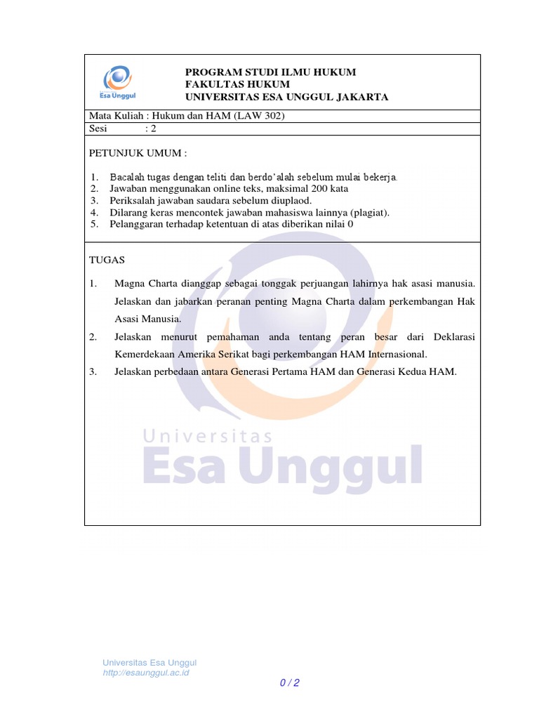 Tugas Sesi 2 HUKUM Dan HAM LAW 302 PDF