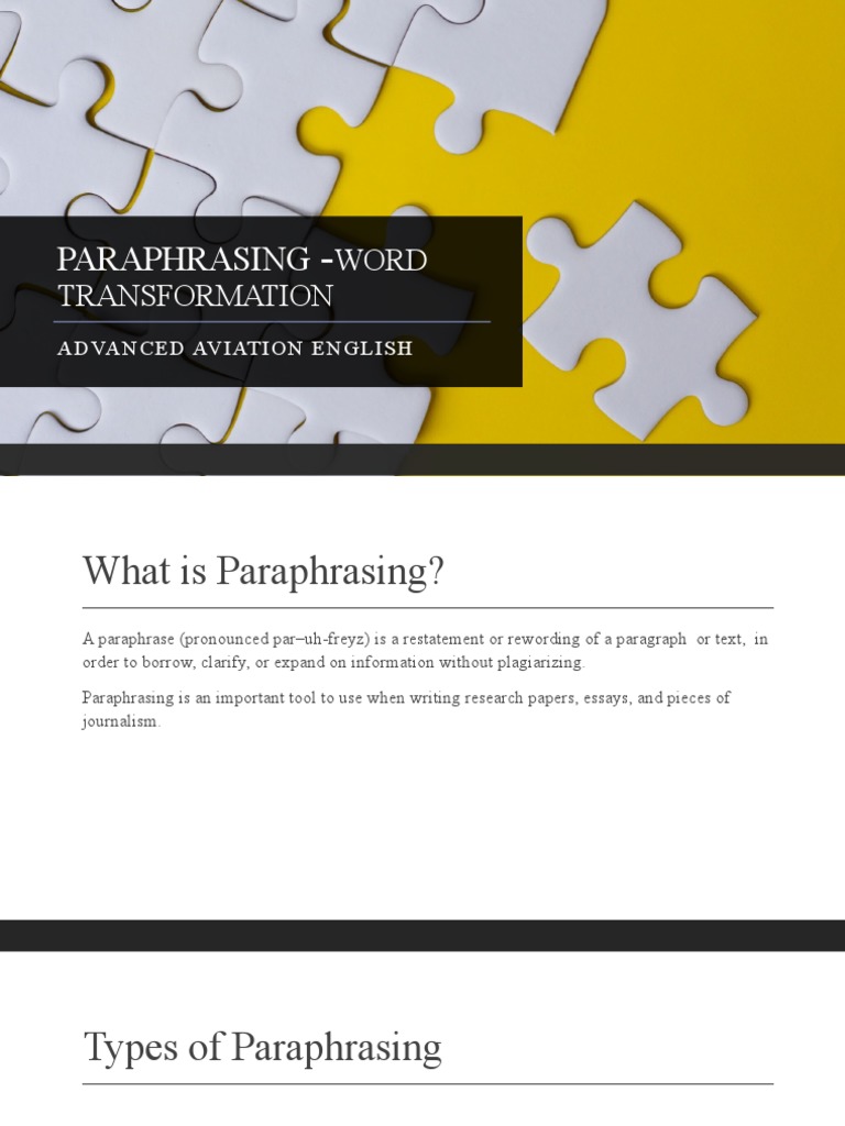 Advanced Paraphrasing Techniques | PDF | Word | Sentence (Linguistics)