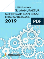 Direktori Perusahaan Industri Manufaktur Menengah Dan Besar Kota Banjarmasin 2019
