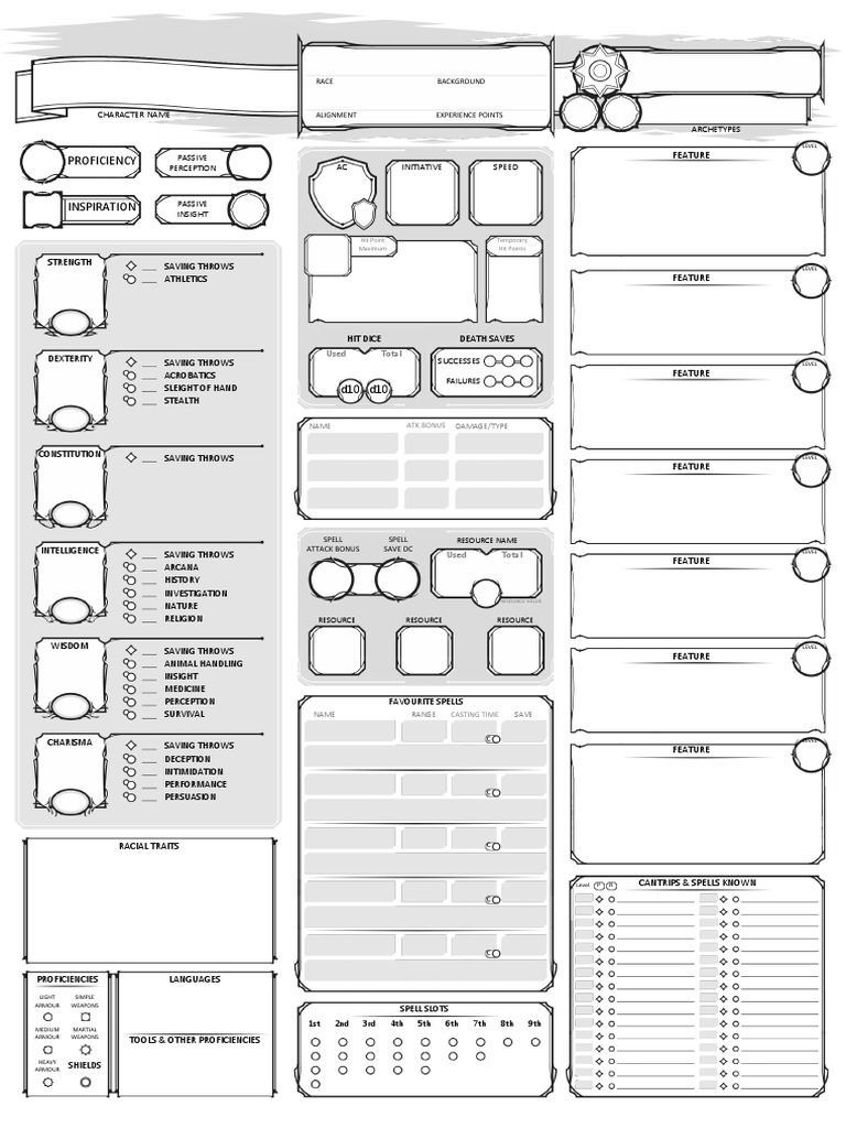 DnD 5E Multiclass Character Sheet | PDF | Role Playing | Entertainment