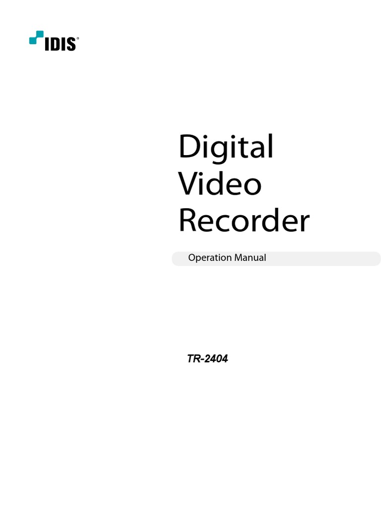 Digital Video Recorder: Operation Manual | PDF | Electromagnetic ...