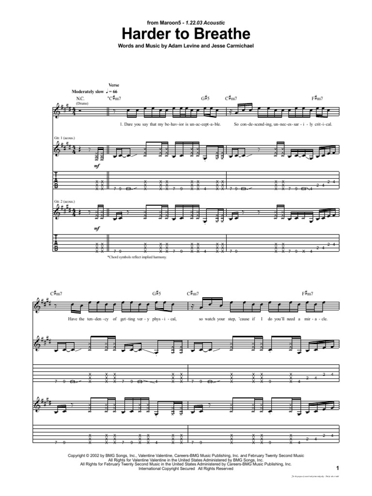 Maroon 5 - Acoustic | PDF | Entertainment (General)
