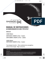 Manual Acondicionadores de Aire Daewoo Inverter Modelo Dwt5inv