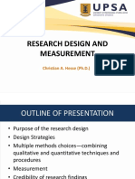 Lecture 5 - Research Design and Measurement