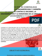 Plan de  Esmeraldas como ciudad parte de la Coalición de Ciudades contra la discriminación, el racismo y la xenofobia.