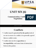 Unit Six (6) : Communication, Conflict & Negotiation