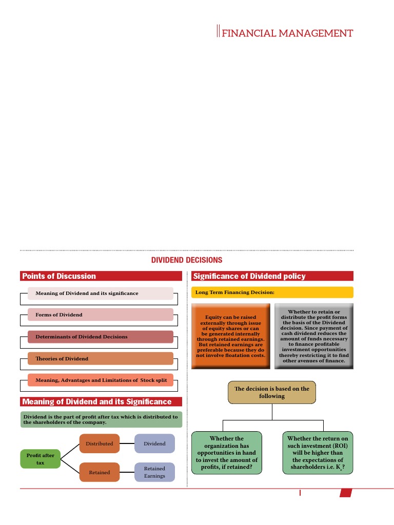 Dividend Decisions in Financial Management | PDF | Dividend | Stocks