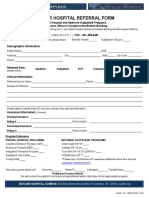Butler Hospital Referral Form: Request For Services