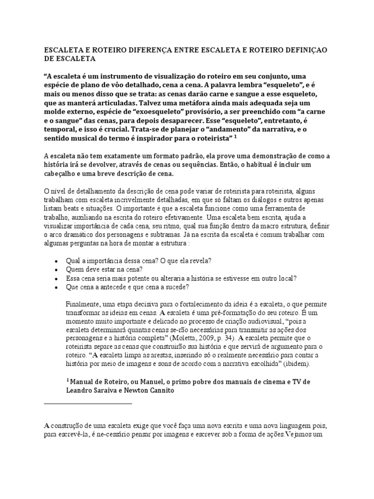 001a DIferenças de Escaleta e Roteiro | PDF | Roteiro | Science