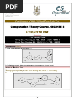 Assignment One: Computation Theory Course, 6803415-3