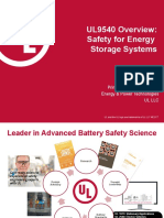 UL9540 Overview: Safety For Energy Storage Systems: Principal Engineer Director Energy & Power Technologies Ul LLC