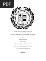 CECS 347 Spring 2019 Final Project Robot Car With Distance Sensors and LCD Display