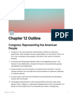 Chapter 12 Outline: Congress: Representing The American People