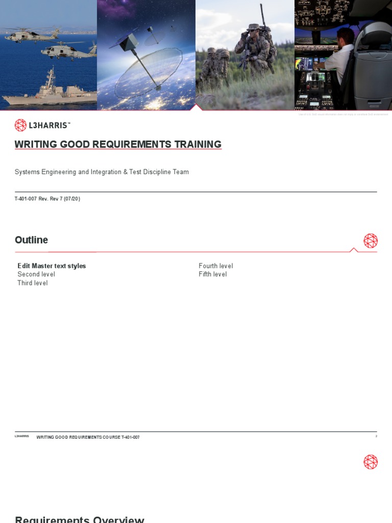 Writing Good Requirements Training: Systems Engineering and Integration ...