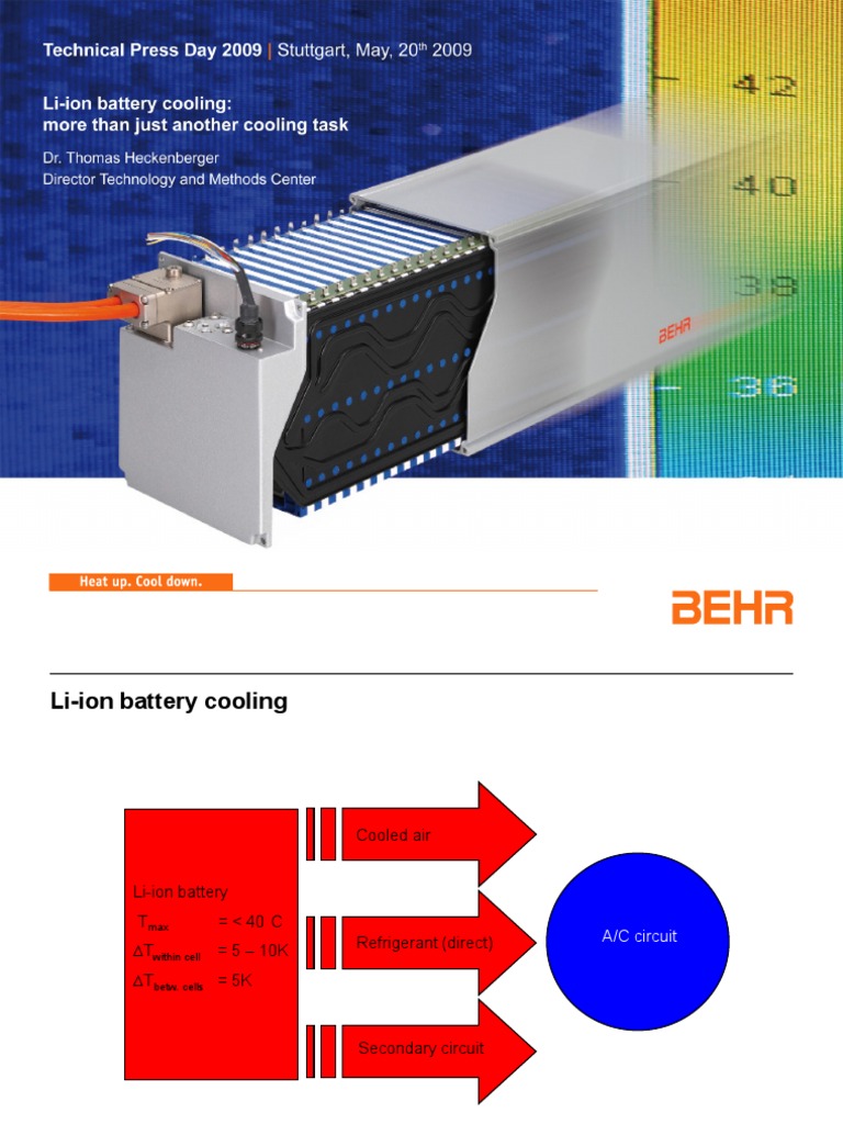 Liion battery cooling Air Conditioning Hvac