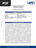 Ejemplo de Contenido Programatico Psicología Comunitaria