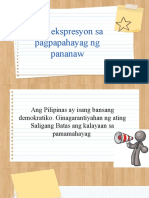 4th Quarter - Filipino 8 - Lesson 5 - Mga ekspresyon sa pagpapahayag ng pananaw