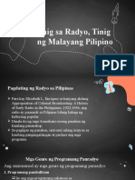 4th Quarter - Filipino 8 - Lesson 4 - Tinig Sa Radyo, Tinig NG Malayang Pilipino