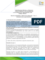 Guía de Actividades y Rúbrica de Evaluación - Paso 2 - Infraestructura Agroindustrial