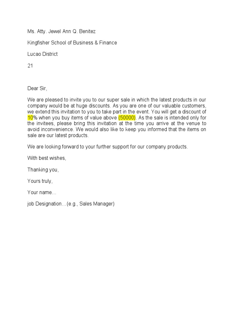 Mail Merge #1 Sample Letter | PDF
