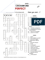 Crossword Puzzle Present Perfect