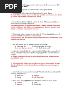 Speckled Study Guide - Reading Check One