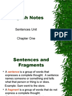 English Notes: Sentences Unit Chapter One