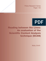 An evaluation of the SCAN tecnique Nicky Smith Police Research Series UK